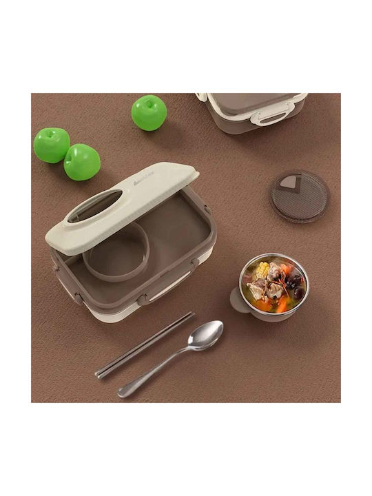 Uncle George Microwave Plastic Lunch Box Brown 1300ml