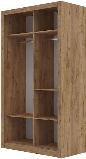 Linea Δίφυλλη Ντουλάπα με Καθρέπτη Λευκή 120x60x215cm
