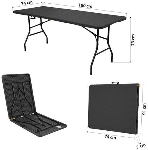Nils Tabelle Stahl für Camping Klappbar Campingmöbel 91x74cm Gray