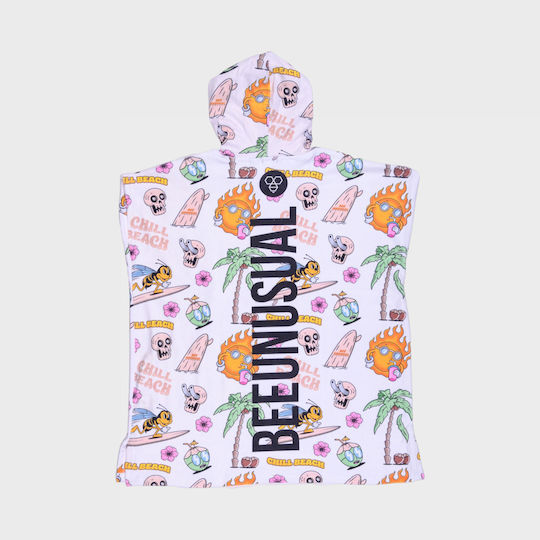 Bee. Unusual. Chill Beach Детско Пончо За Плаж Бяло