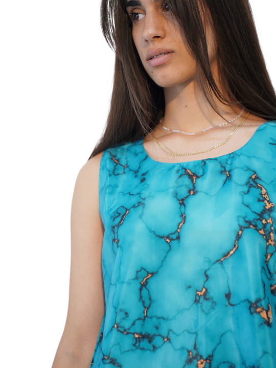 Καλοκαιρινό Mini Φόρεμα Gold, Blue