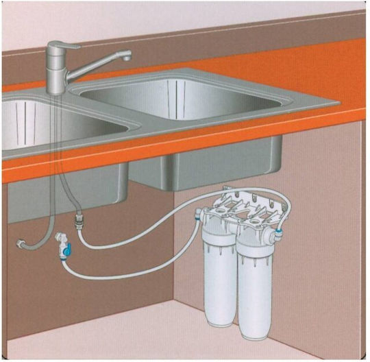 Atlas Filtri 2-Stage Central Supply / Under Sink Water Filter System Senior Plus Duplex 3P AFO SX AB , 3/4'' Inlet/Outlet,