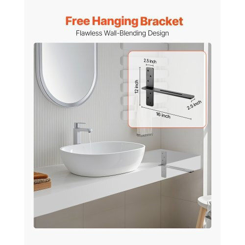 Vevor 2 Pcs Shelf Brackets 16 Inch 406.4 Mm Heavy Duty Floating Shelf Brackets