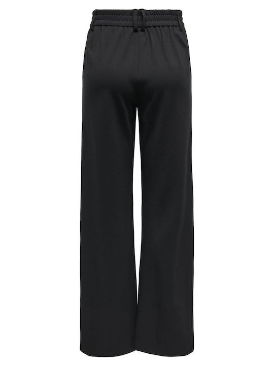 Dama Tesatura Pantaloni cu Croială Dreaptă Black