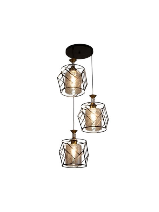 Diamond Adjustable Pendant Light Black with Socket E27