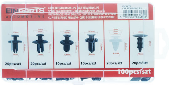 Set Universal De Clipsuri Din Plastic Pentru Mașină 100 Bucăți
