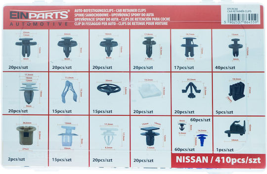 Dedicated Clips Fasteners Nissan Set 410 Pcs