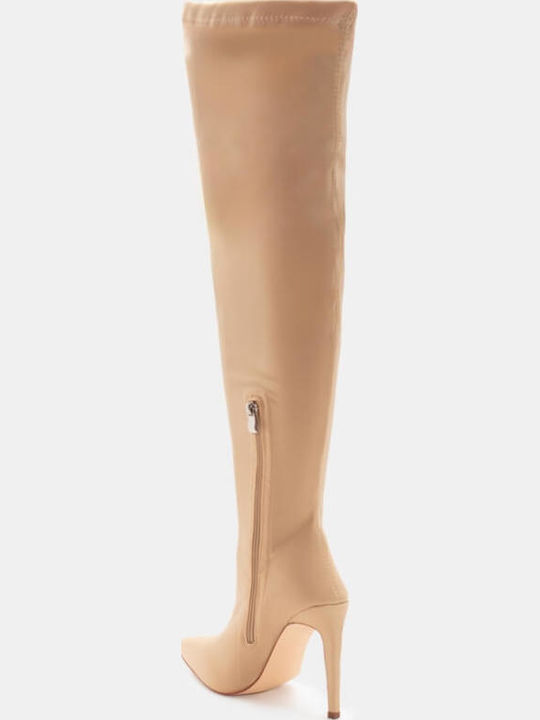 Over the Knee Women's Boots Beige