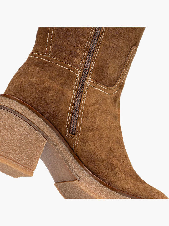 Leder Damenstiefel Tabac Braun