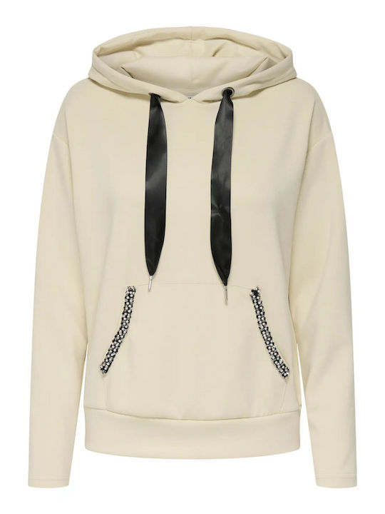 Fancy Women's Sweatshirt Hooded Beige
