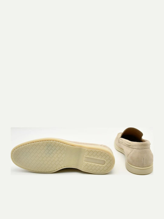 Δερμάτινα Ανδρικά Loafers σε Μπεζ Χρώμα