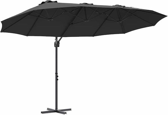 Umbrelă Metalică Neagră 3.72x1.98xÎnălțime 2.43m
