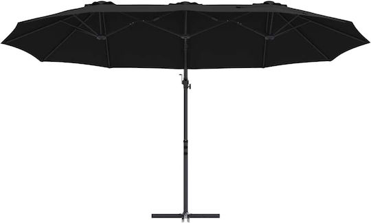 Umbrelă Metalică Neagră 3.72x1.98xÎnălțime 2.43m