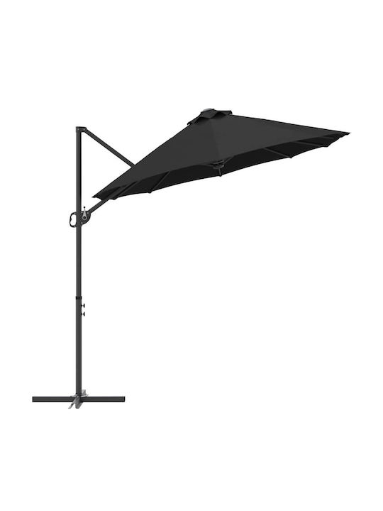 Umbrella Floor Metal Black 3.72x1.98m