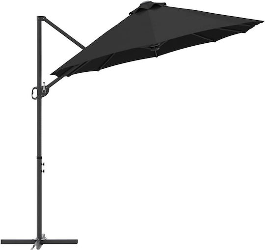 Umbrelă Metalică Neagră 3.72x1.98xÎnălțime 2.43m