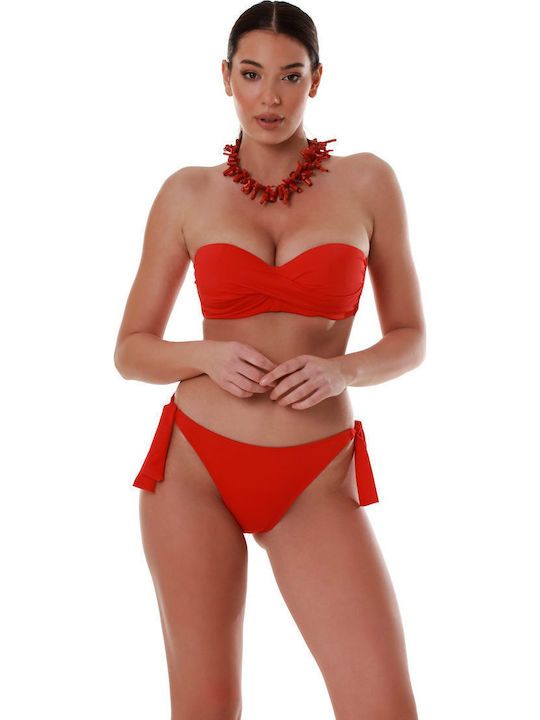 Strapless Bikini Top C Cup με Ενίσχυση Λευκο