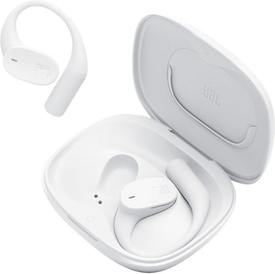 JBL Sense Lite Open Ear Bluetooth Handsfree Căști cu Rezistență la Transpirație și Carcasă de Încărcare Alb