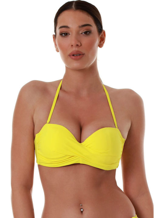 Strapless Bikini Top C Cup με Ενίσχυση Λευκο