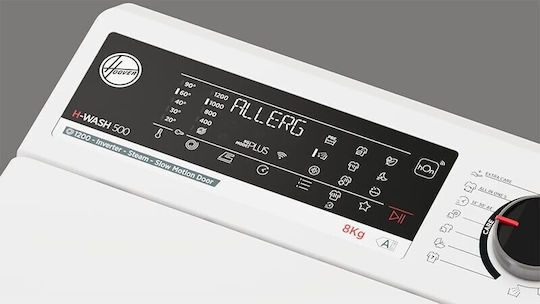 Hoover Πλυντήριο Ρούχων Άνω Φόρτωσης 8kg με Τεχνολογία Ατμού 1000 Στροφών THOSQ085D2-S