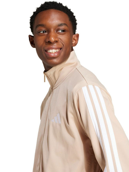 adidas Sportswear Basic Tracksuit Glossy with Elastic Beige JX8732