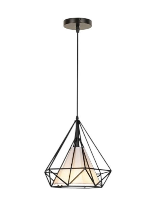 Diamond Hängelampe Schwarz Schiene 28x28cm.