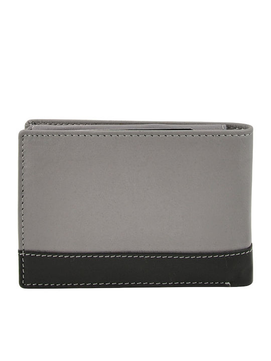 Leather Men's Wallet Classic with RFID Gray