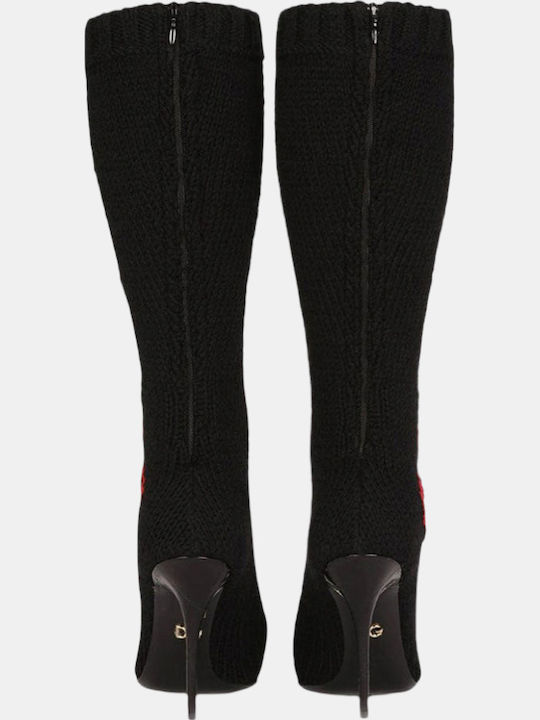 Dolce & Gabbana Leder Damenstiefel Schwarz