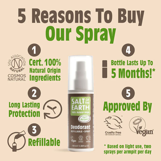 Salt of the Earth Salt Earth Αποσμητικό σε Spray Χωρίς Αλουμίνιο 100ml