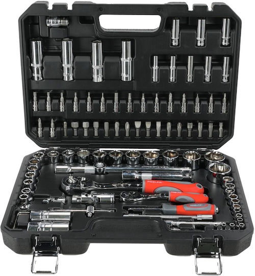Proline Ратчетни и гнездови гарнитури 1\2" & 1\4" 94бр