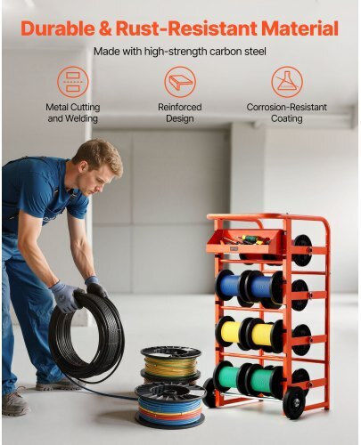 Vevor Wire Spool Rack 11 Rods Cable Caddy Industrial Electrical Retail Use