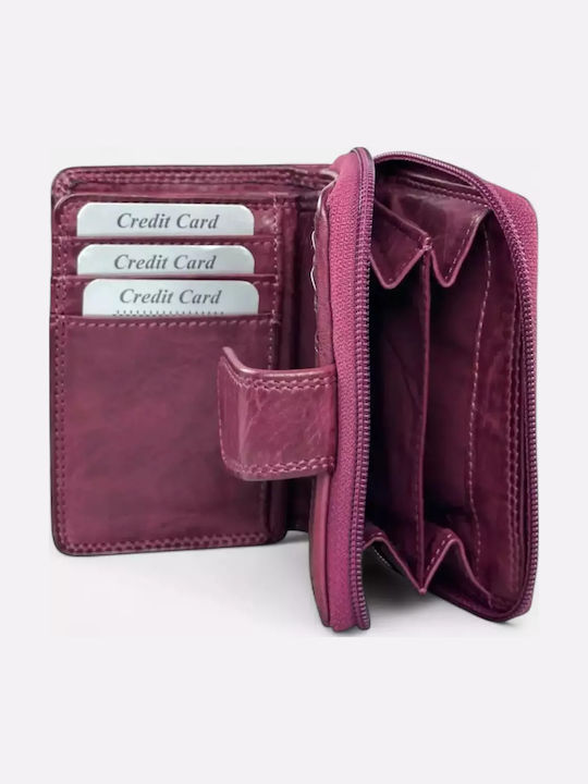 Small Leather Women's Wallet Classic Purple