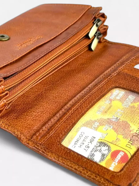 Large Leather Women's Wallet Classic Tabac Brown