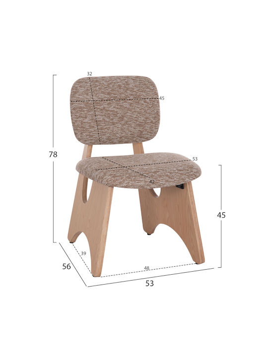 Bellisi Dining Room Fabric Chair Coffee 53x56x78cm 2pcs