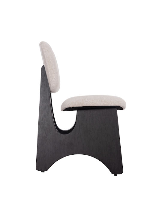 Bellisi Dining Room Fabric Chair Ecru, Black 53x56x78cm 2pcs