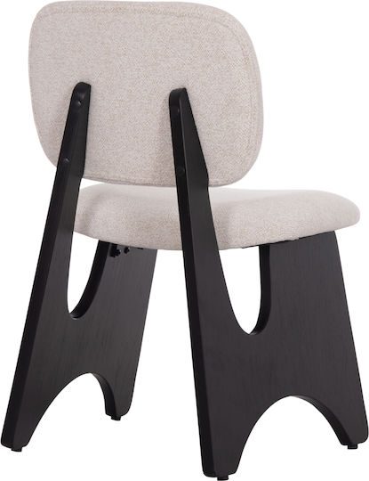 Bellisi Dining Room Fabric Chair Ecru, Black 53x56x78cm 2pcs