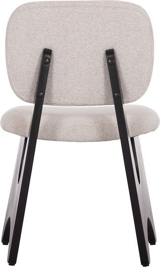 Bellisi Dining Room Fabric Chair Ecru, Black 53x56x78cm 2pcs