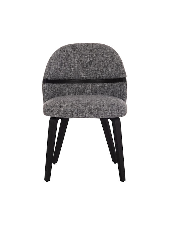 Dekker Dining Room Fabric Chair Black, Grey 50x60x80cm 2pcs