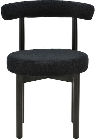 Fenza Dining Chair Black Bouclé 60x54x75 cm