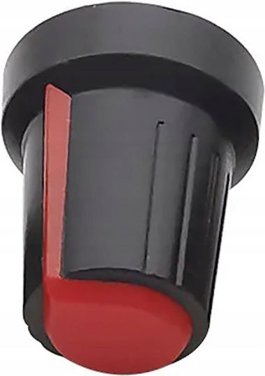 Rosfix 2x Potentiometer Knob 6mm Shaft Red 15x17mm