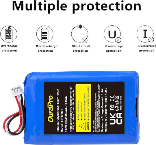 Lip1078 4000 mAh Batterie Kompatibel mit Sony PS5 Playstation 5 Dualsense Controller Durapro