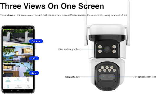 Vstarcam BG621TR IP Triple Κάμερα Παρακολούθησης 4G Full HD+ 3MP Αδιάβροχη Μπαταρίας με Αμφίδρομη Επικοινωνία και Φακό 4mm