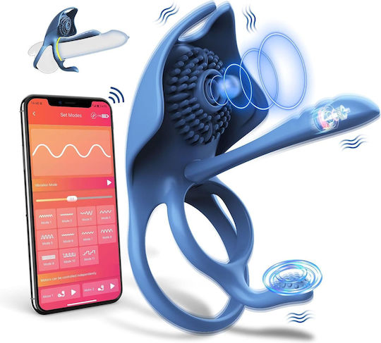 sex spielzeug kalender Paar Sexspielzeug App-gesteuerter Vibrator Doppel Klitorale Ring  Masturbator 5 Vibrationsmodi