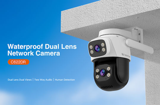 Vstarcam C622DR IP Dual Κάμερα Παρακολούθησης Wi-Fi Full HD 1080p Αδιάβροχη με Αμφίδρομη Επικοινωνία και Φακό 4mm
