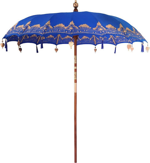Umbrelă Rotundă Din lemn Albastru cu Volan Φ2.5m