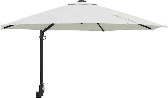 Wandmontierter Rundschirm aus Aluminium Beigen Durchmesser 2,5 m x Höhe 1,48 m