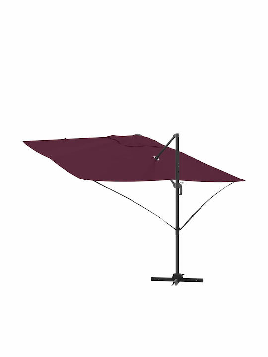 Umbrella Floor Metal Burgundy with Base 3.52x2.51m