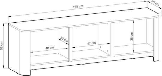 Έπιπλο Τηλεόρασης Bari Μπεζ Μ168xΠ39xΥ52cm