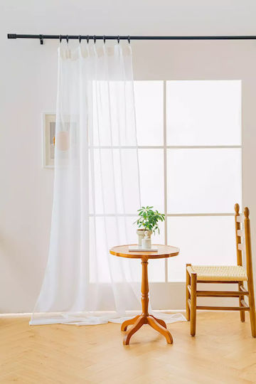 Cotton Market Vorhang mit Bleistiftfalten Weiß 145x270cm