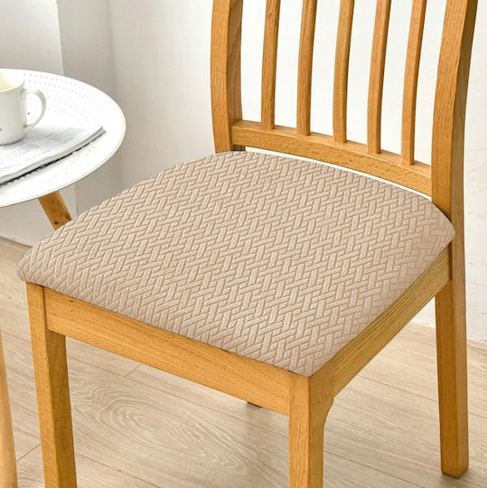 Ubieramy Meble Elastische Abdeckung für Stuhl Beige 40x40cm 1Stück