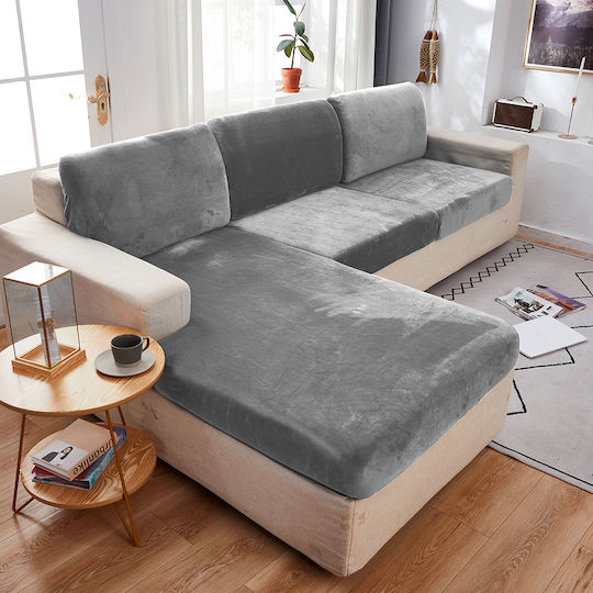 Sofabezug Sitz Grau Samt 60-95 22sb1